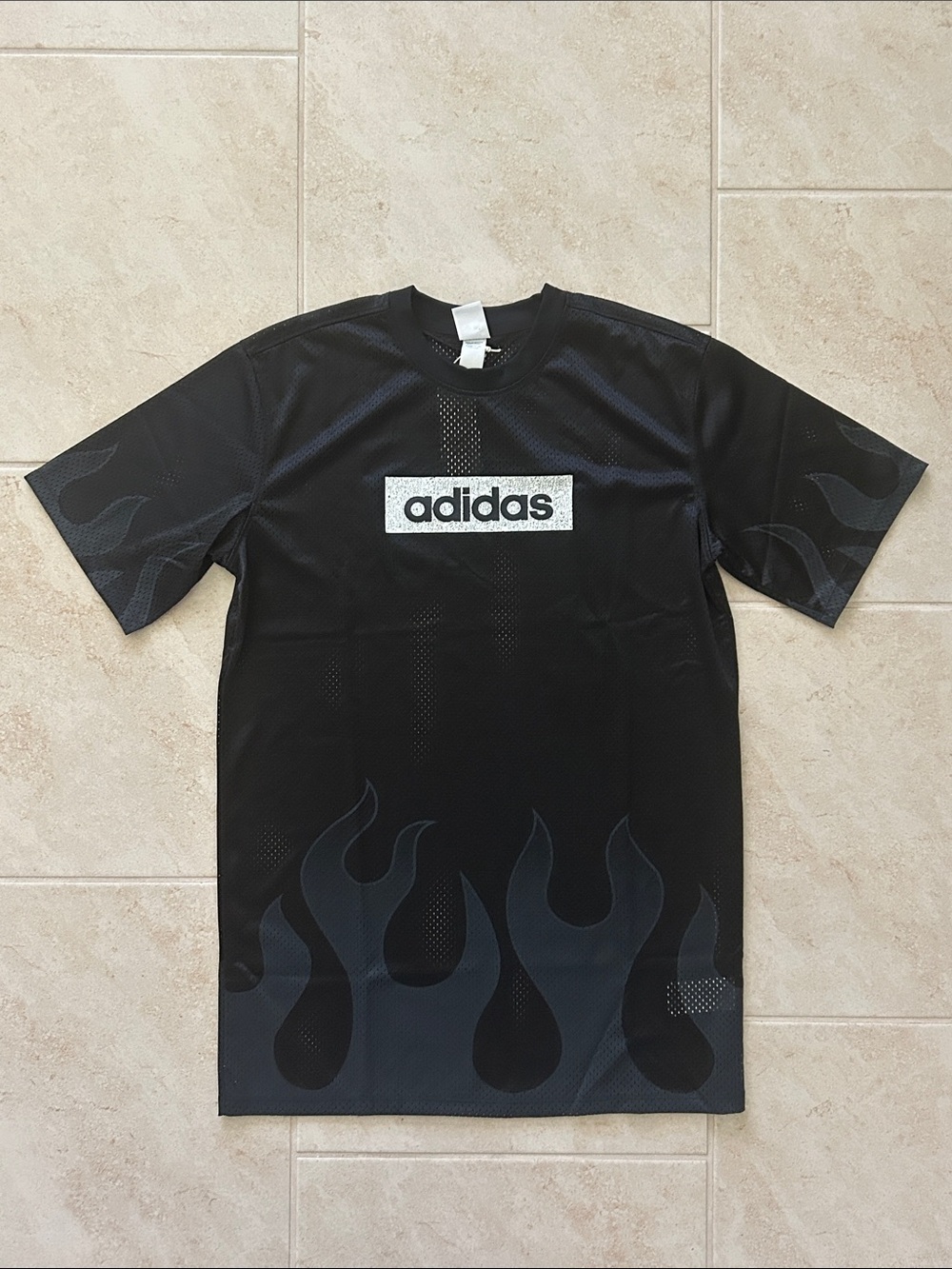 Adidas Flames Hockey Mesh Jersey T-Shirt Dress Black